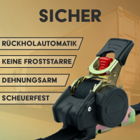 Automatik Zurrgurt Doppelspitzhaken 300kg