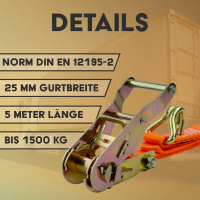 2er Set Zurrgurt Doppelspitzhaken 0,75t