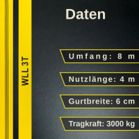 MCS Rundschlinge / Hebegurt / Hebeband / Schlinge - 3to - 4m Nutzlänge / 8m Umfang